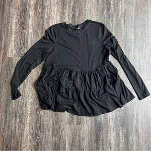 shein black long sleeve maternity shirt - size medium